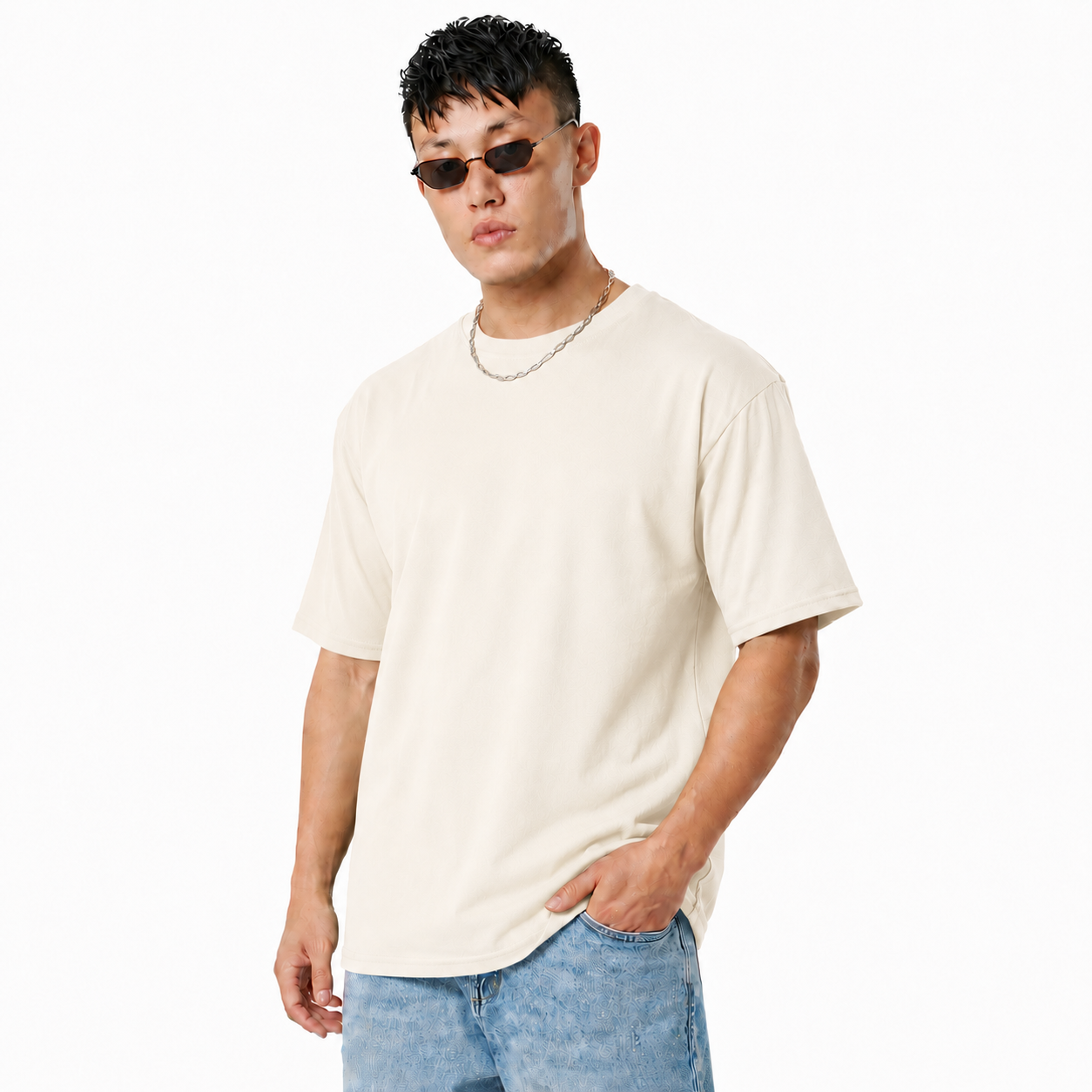 Pack of 2 plain tshirt (Off white & Maroon)