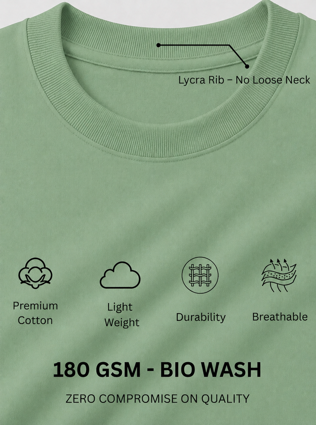 Pack of 2 Plain Tshirt  (Off white & Pista)