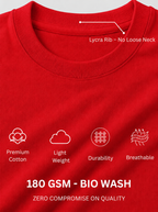 Pack of 2 solid Tshirt  (Red & Grey)