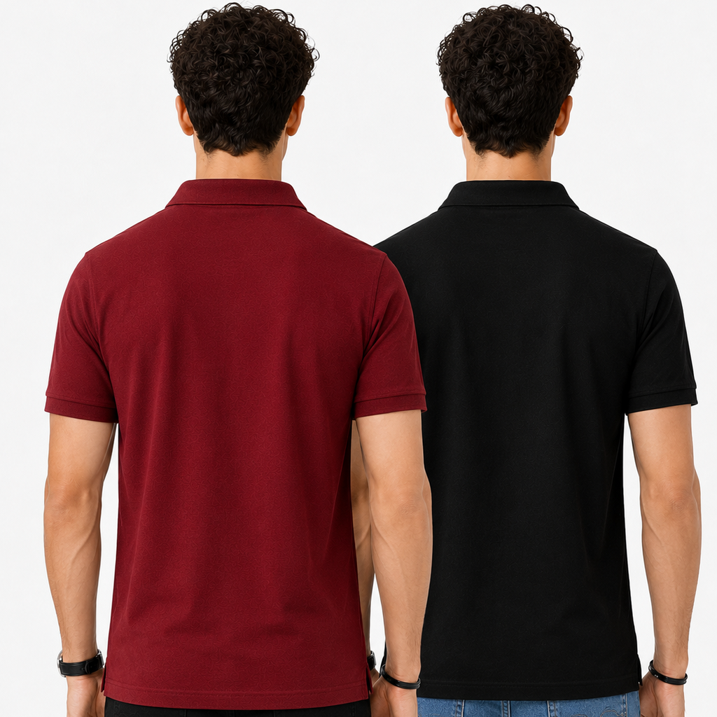 Pack of 2 Polo -- (Maroon & Black)