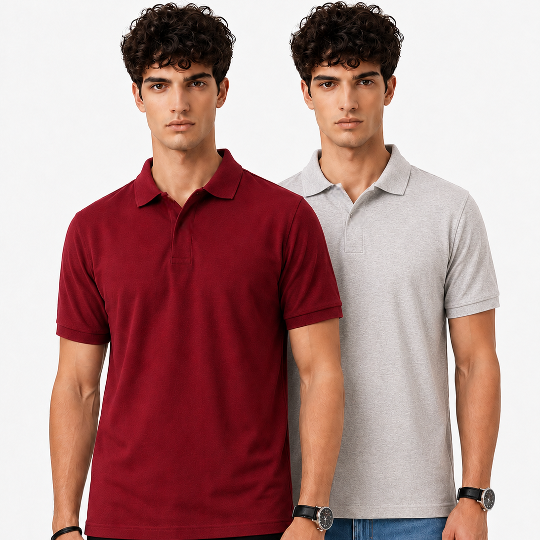 Pack of 2 Polo (Maroon & Light Grey)