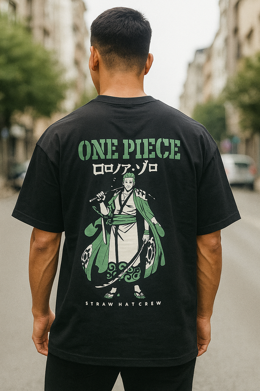 Crazybee backprint  T-shirt- Black one Piece