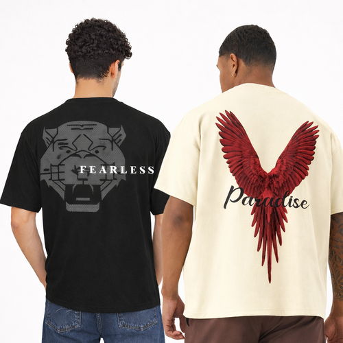 Pack of 2 Off White, White t-shirts combo for men - MavinClub