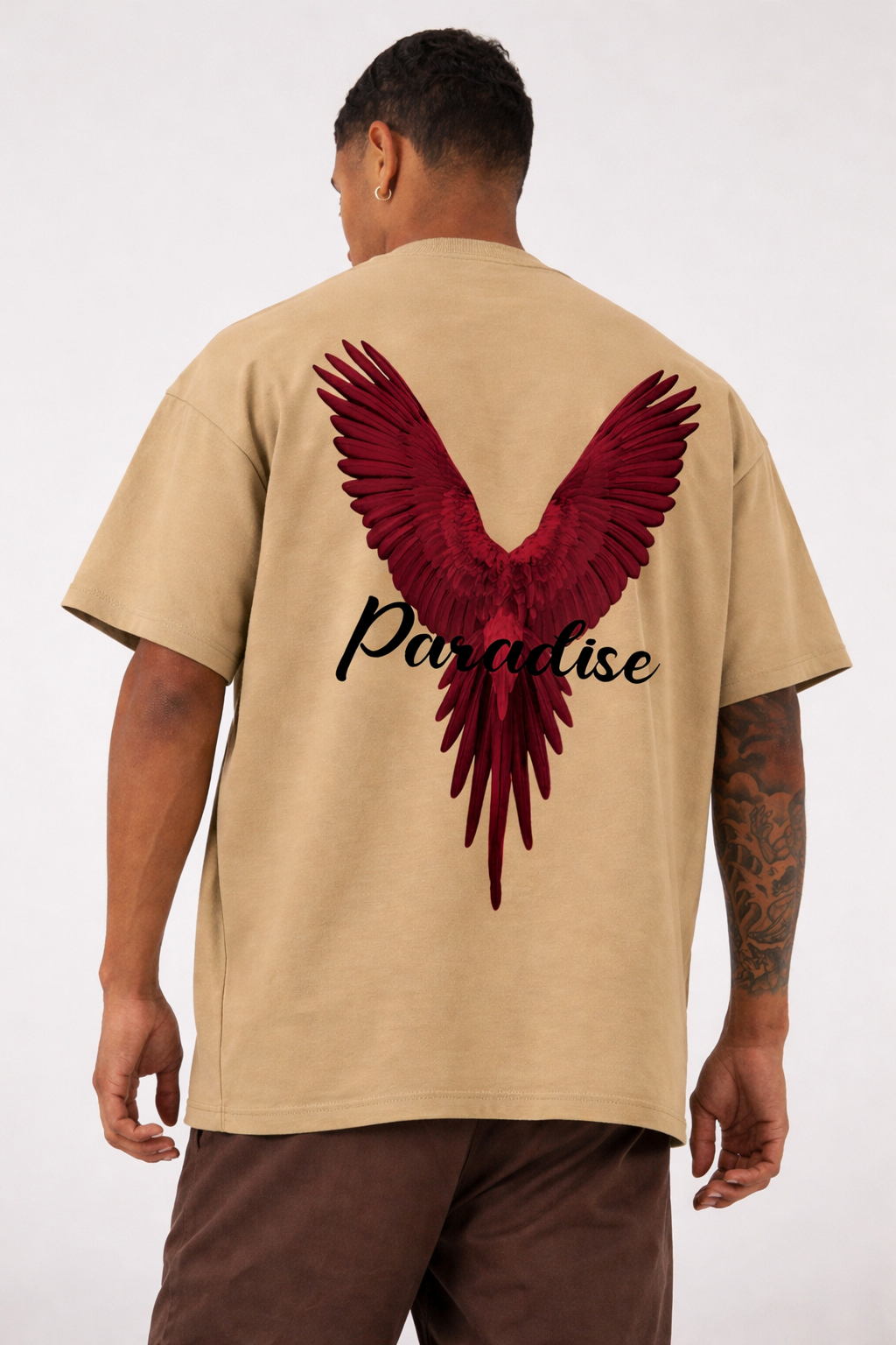 Beige t-shirt for men - MavinClub Crazybee
