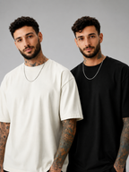 Pack of 2 Plain Tshirt -(Off white, Black)