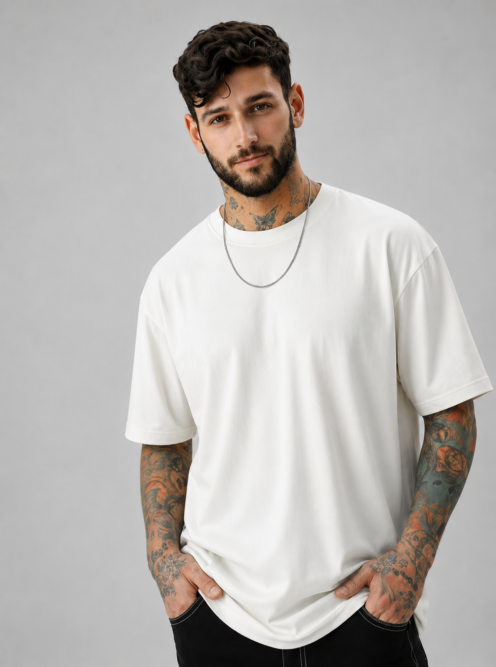 Pack of 2 solid tshirt (Off white & Maroon)