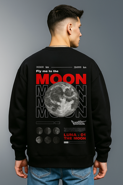 CrazyBee Back Printed <> Moon Nasa Sweatshirt