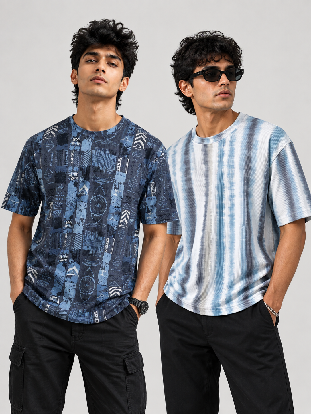 PO2 Cotton Rib <> Blue Tribal + Blue Tie-Dye