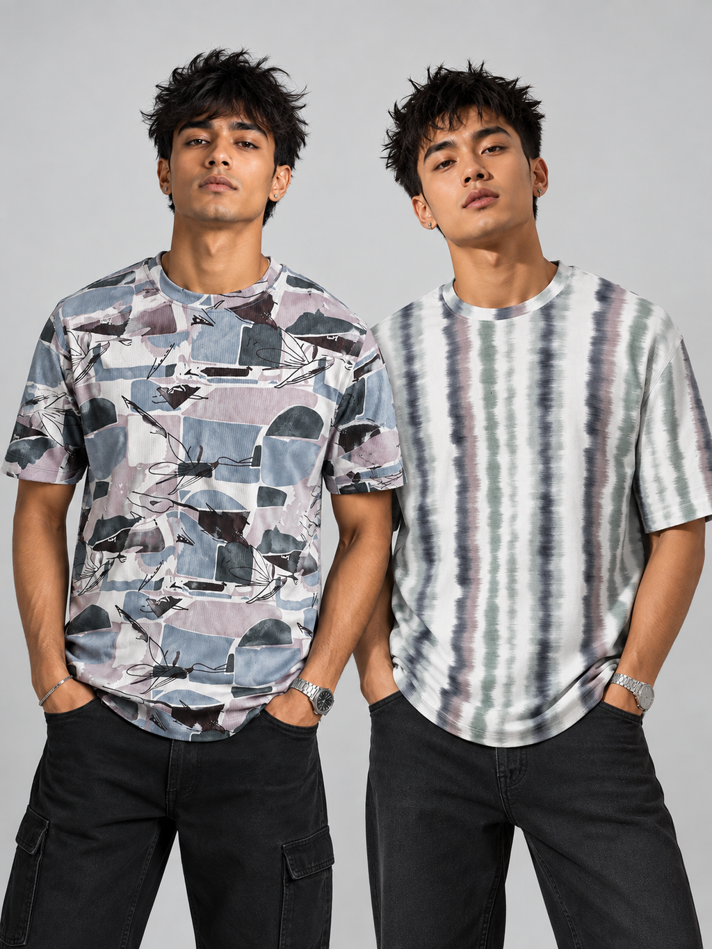 PO2 Cotton Rib <> Stone Flow + Green Tie-Dye