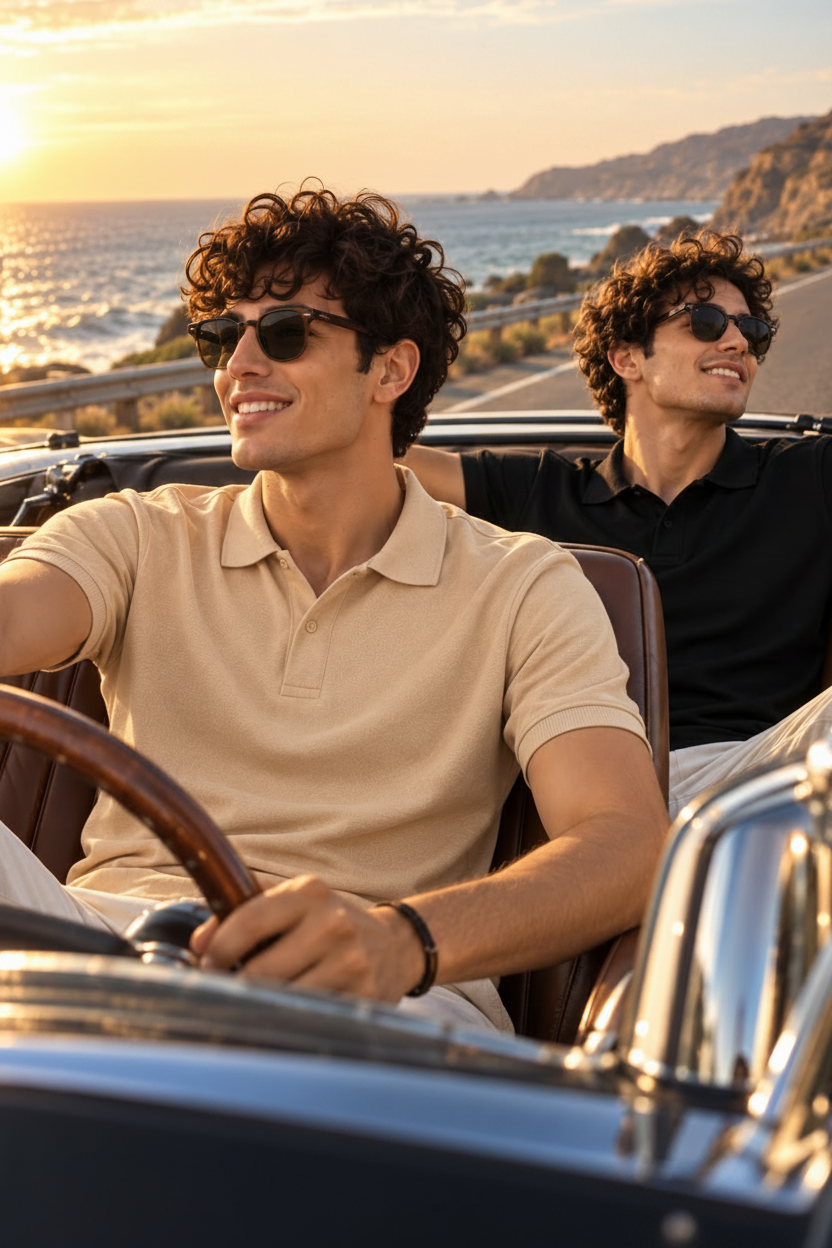 Pack of 2 Polo - (Beige & Black)