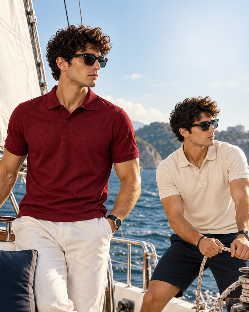 Pack of 2 Polo Tshirt (Maroon & OffWhite) - Deal