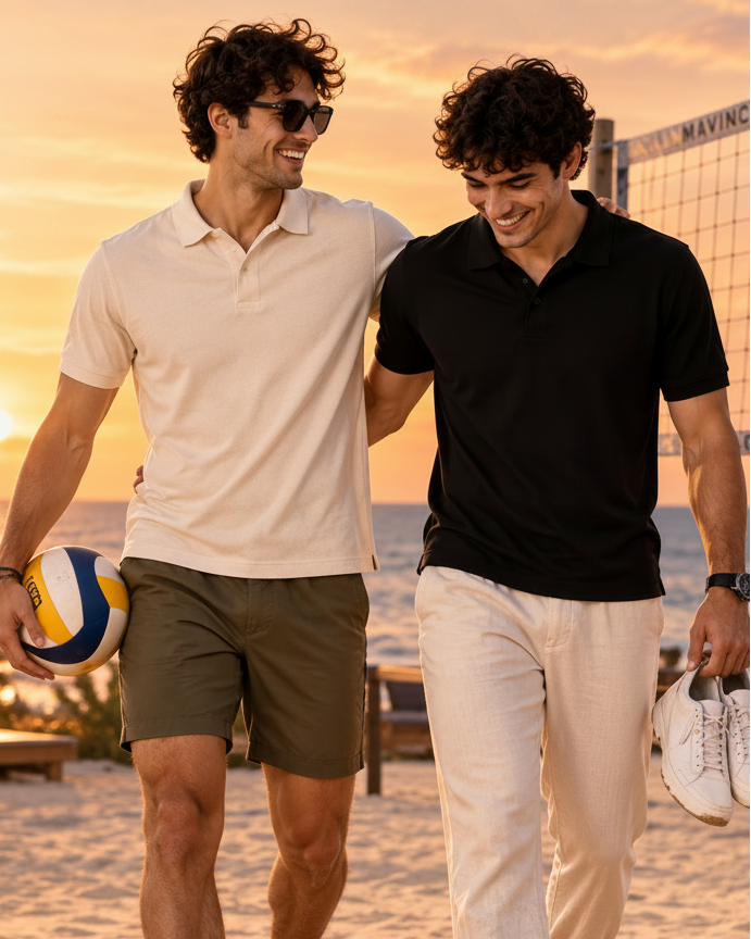 Pack of 2 Polo - (Black & Off White) - Deal