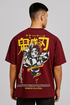 CrazyBee Cotton T-shirt <> Demon Slayer Maroon