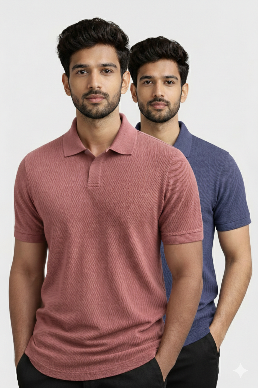 Pack Of 2 Polo <> Blue & Pink
