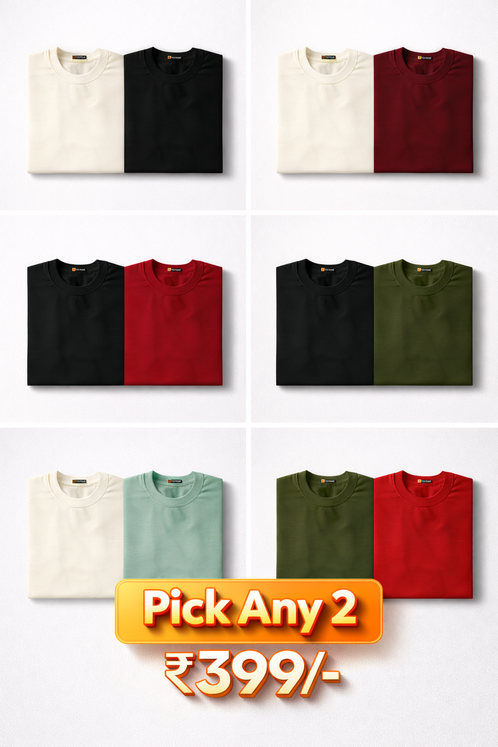 Pack of 2 Plain tees> (Select)