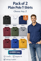 Pack of 2 - Polo Collar Neck Tshirt - (Select)
