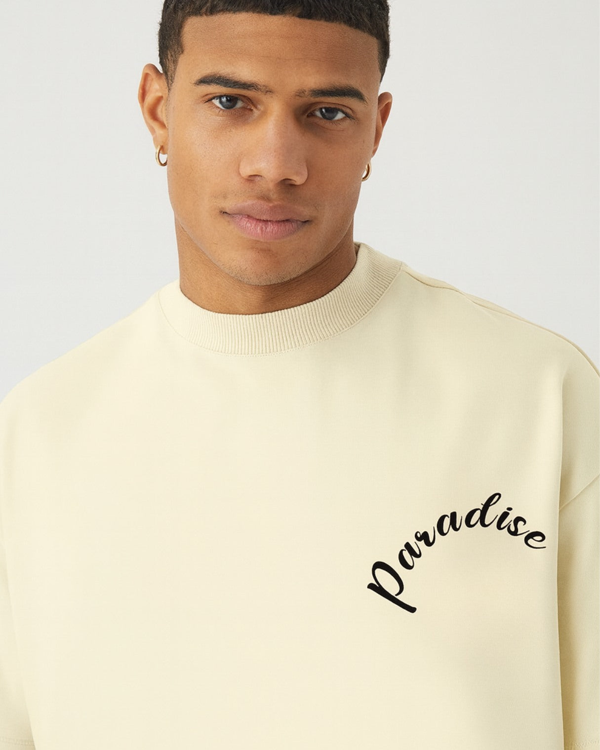 Crazybee  Cotton Tshirt- offwhite Paradise