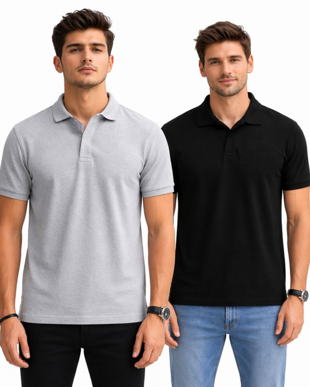 Pack of 2 Black, Grey t-shirts combo for men - MavinClub