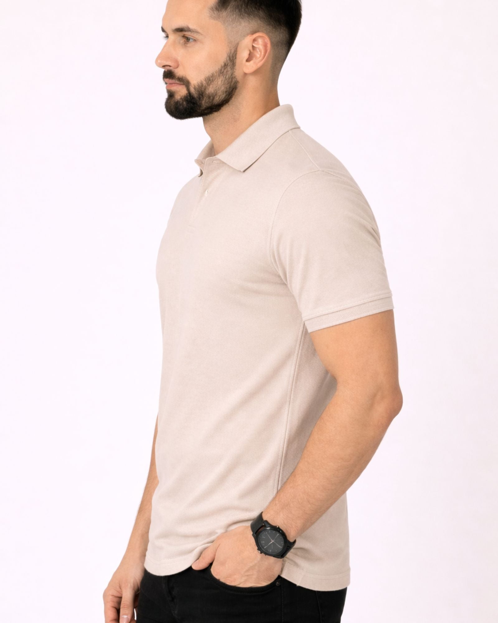 Polo Collar Neck Tshirt - Offwhite