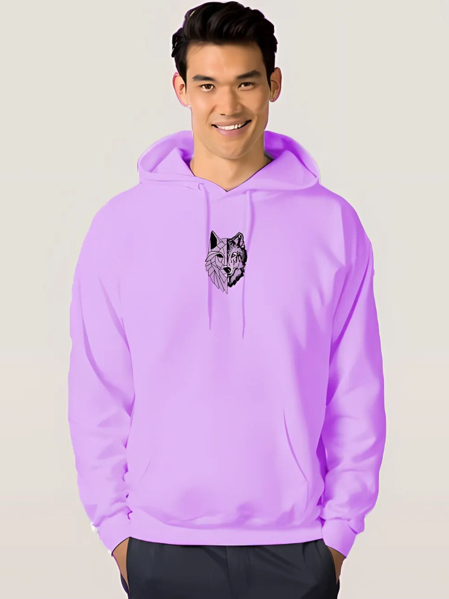 Oversized T shirt Mens Backprinted HOODIES - WILD LAVENDER HOODIE