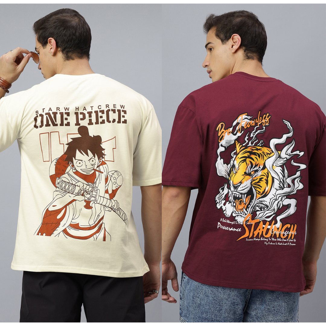 Combo Of 2 > (Off-white One piece + Maroon Fearless)