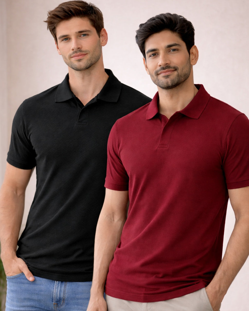 Pack of 2 Maroon, Black t-shirts combo for men - MavinClub