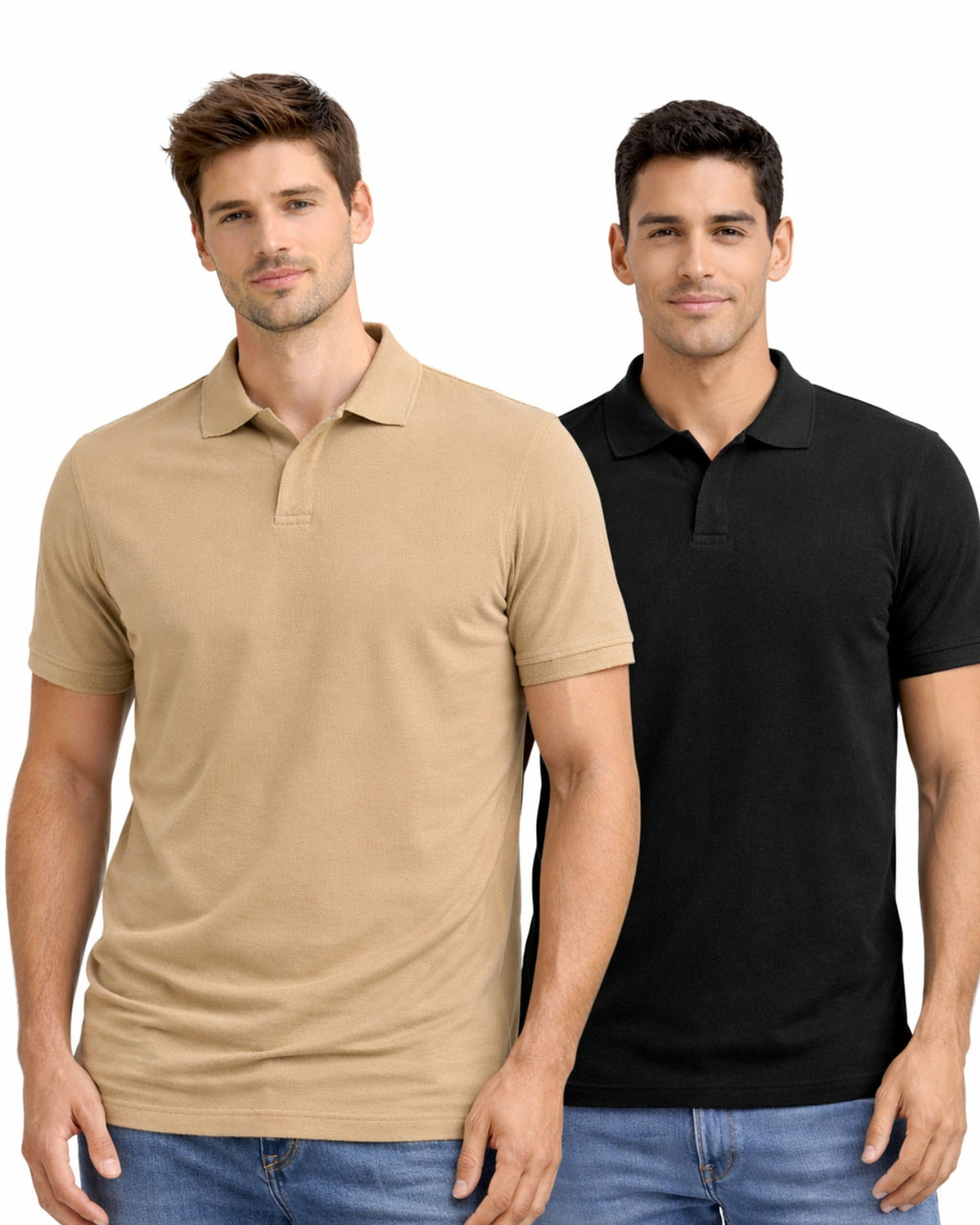 Pack of 2 Black, Beige t-shirts combo for men - MavinClub