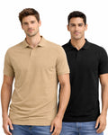 Pack of 2 Black, Beige t-shirts combo for men - MavinClub