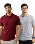 Pack of 2 Light Grey, Maroon, Grey t-shirts combo for men - MavinClub