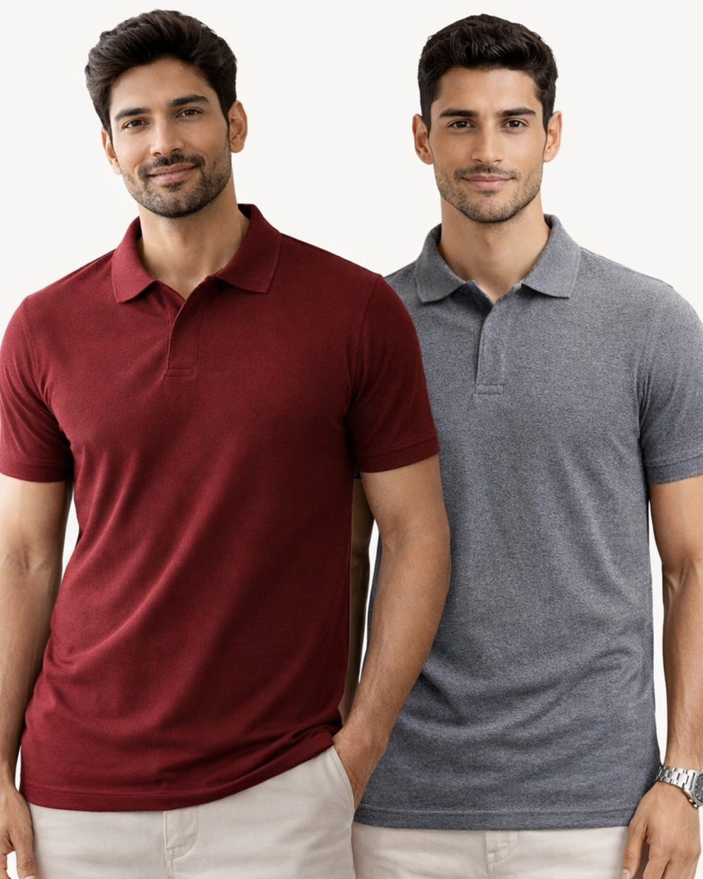 Pack of 2 Dark Grey, Maroon, Grey t-shirts combo for men - MavinClub