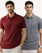 Pack of 2 Dark Grey, Maroon, Grey t-shirts combo for men - MavinClub