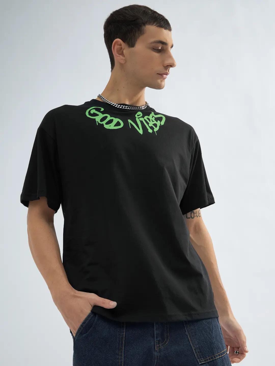 OVERSIZE BACKPRINT COTTON  T-SHIRT-SPIDER