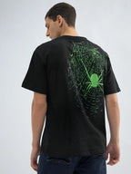 OVERSIZE BACKPRINT COTTON  T-SHIRT-SPIDER