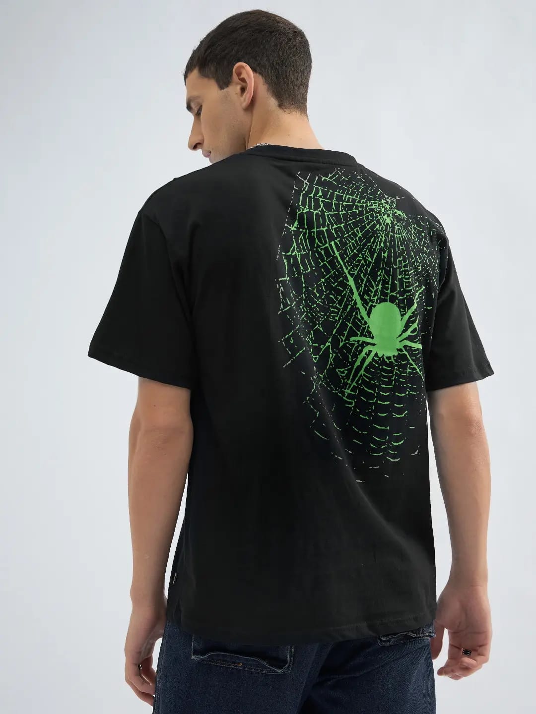 OVERSIZE BACKPRINT COTTON  T-SHIRT-SPIDER