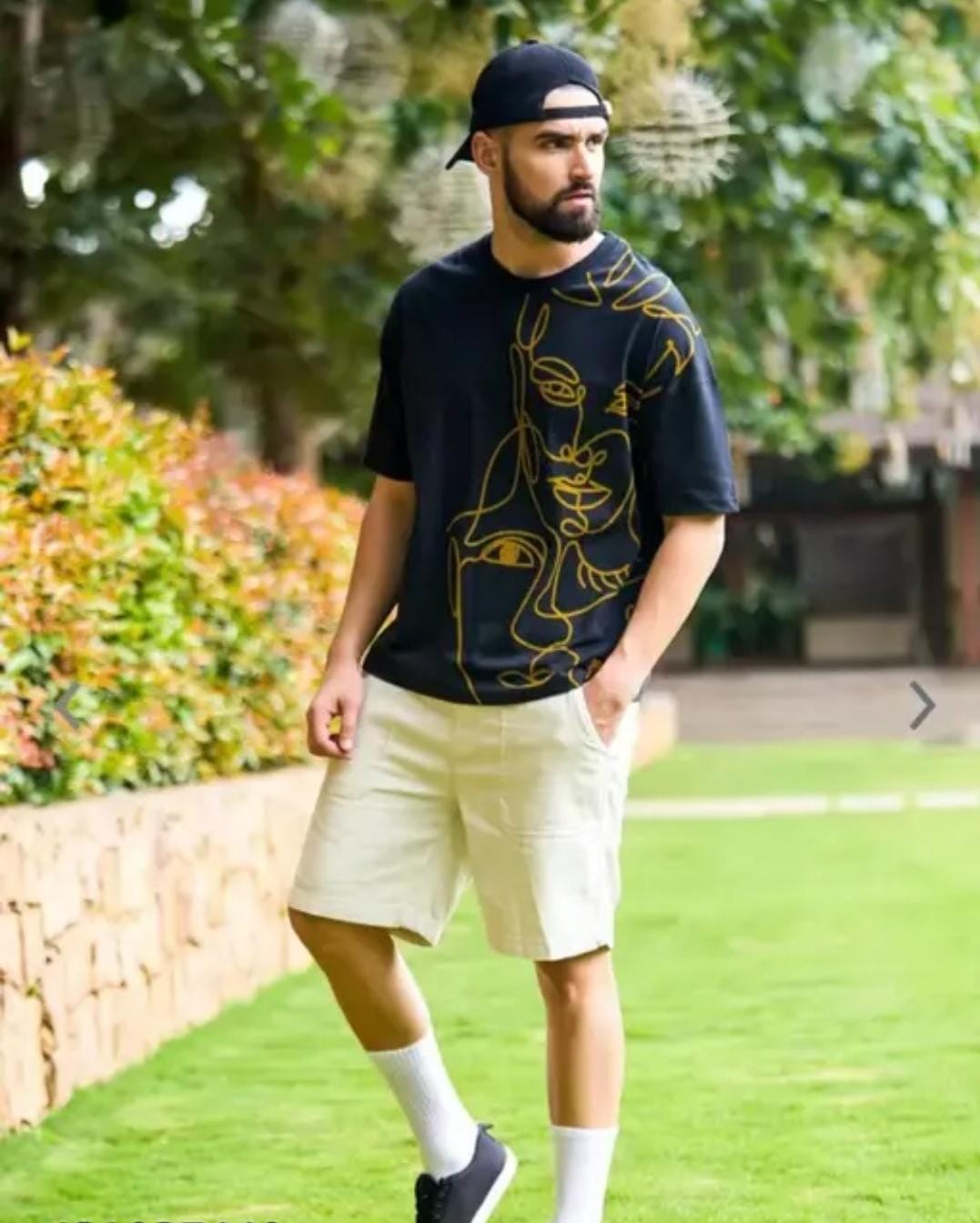 Crazybee Oversized -Navy Blue Front Print