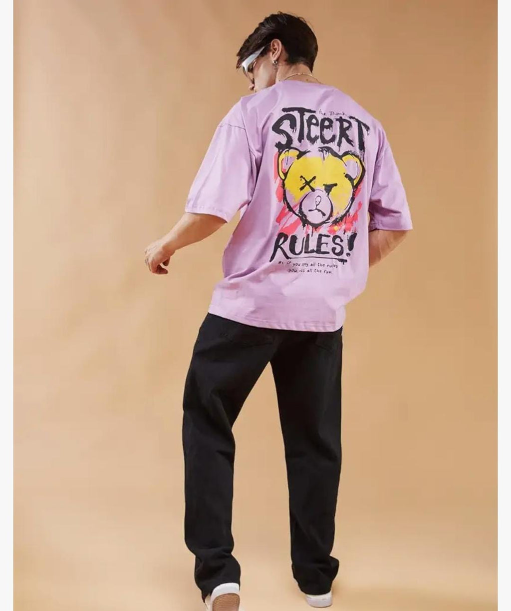 Pink backprint t-shirt for men - Street, Rules - MavinClub