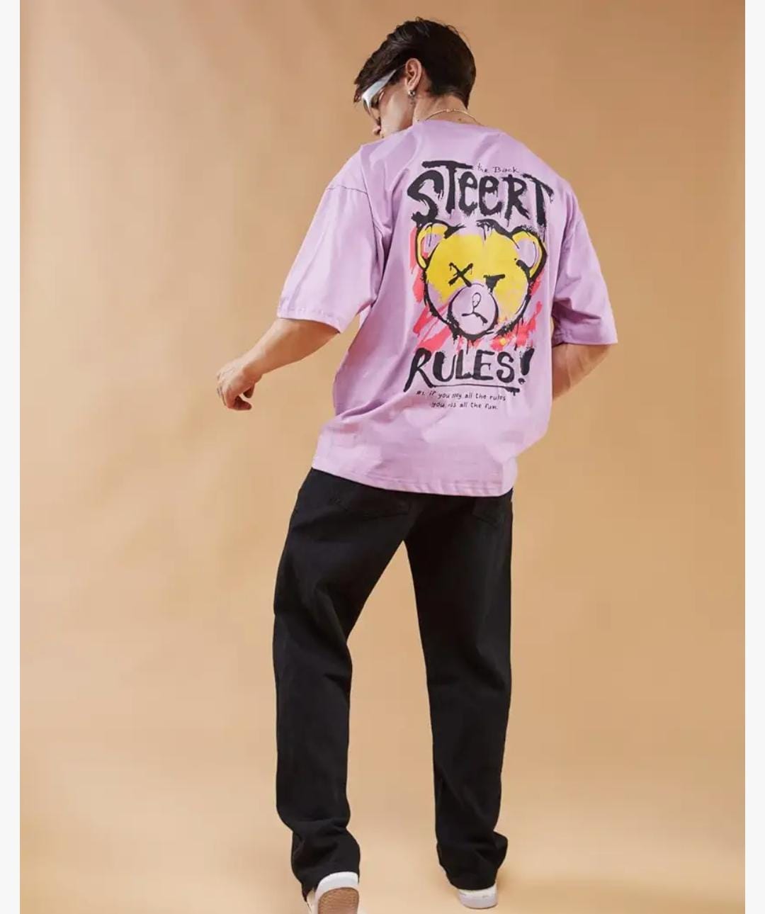 Crazybee<> Backprint T-shirt - Pink Street Rules