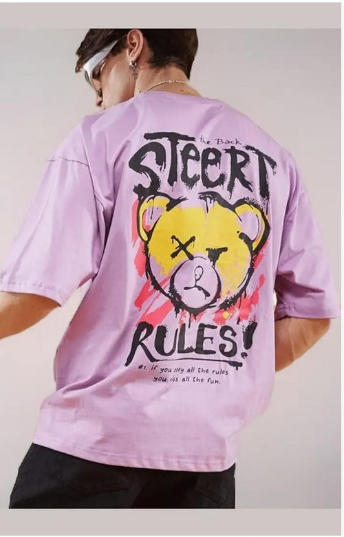 Pink backprint t-shirt for men - Street, Rules - MavinClub