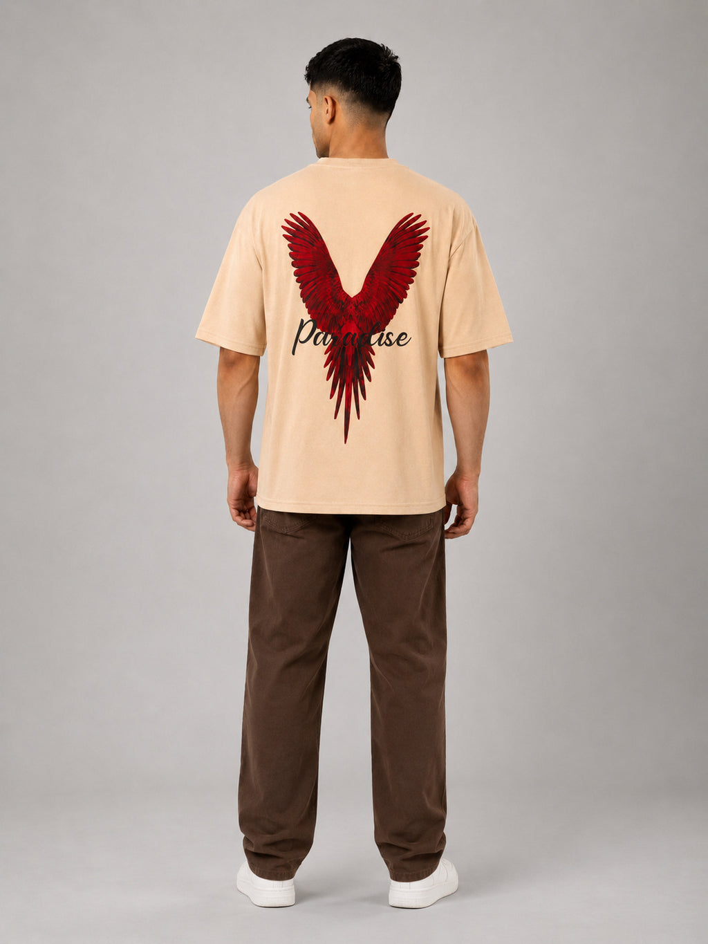 Pack of 2 Tshirts -( Wht_Panda & Beige Paradise )-Deal