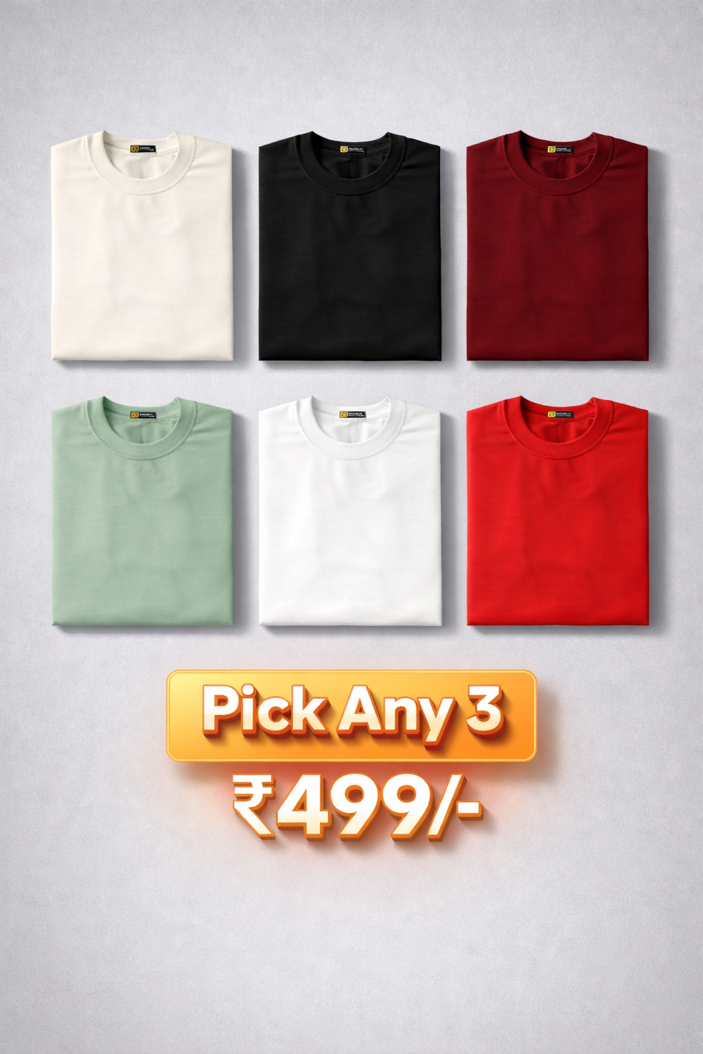Pack of 3 Plain tees> (Select)