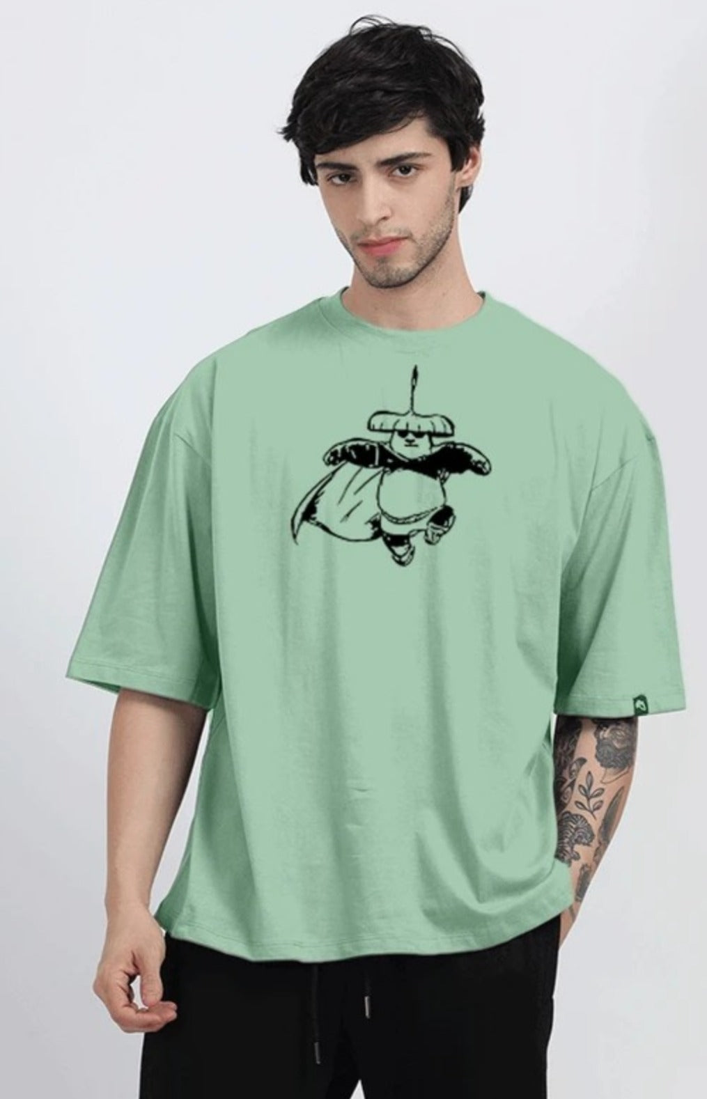 Crazybee Cotton Tshirt >>> Green-KunFu-Panda