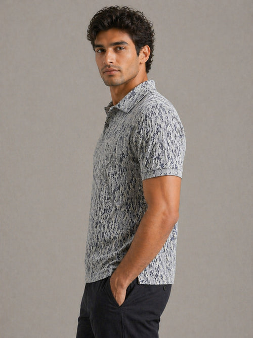 Crazybee <> jacquard -Grey-polo
