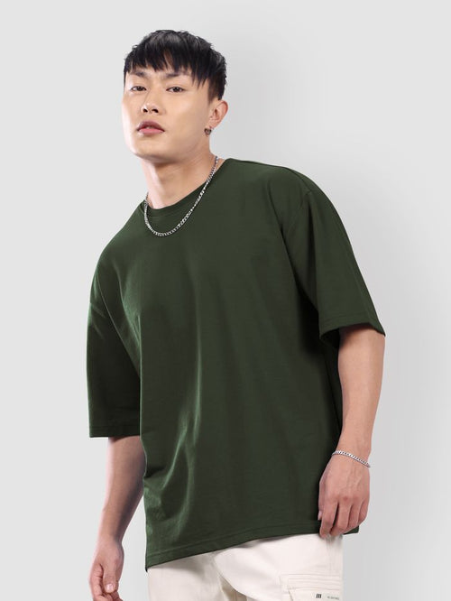 Oversized olive t-shirt for men - MavinClub