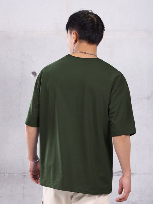 Oversized olive t-shirt for men - MavinClub