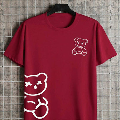 Oversized Tshirt for men - Crazybee - MaroonTeddy