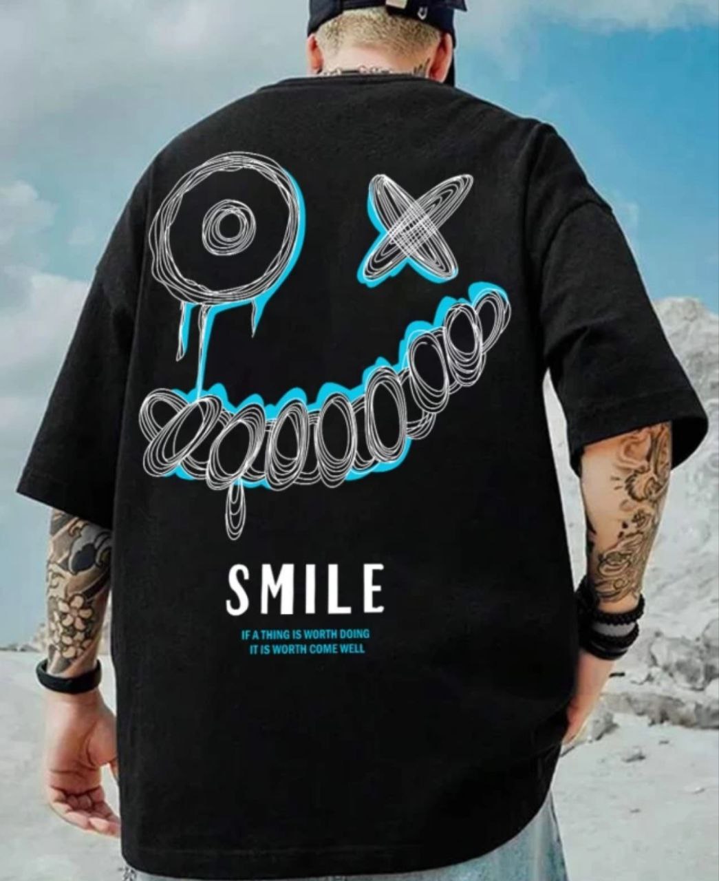 Down shoulder tshirts - Smile