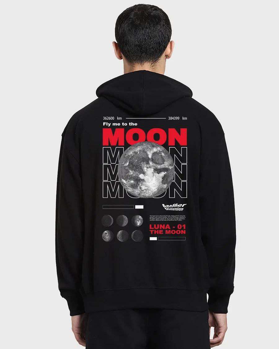 Crazybee Backprint Fleece - MOON NASA HOODIE