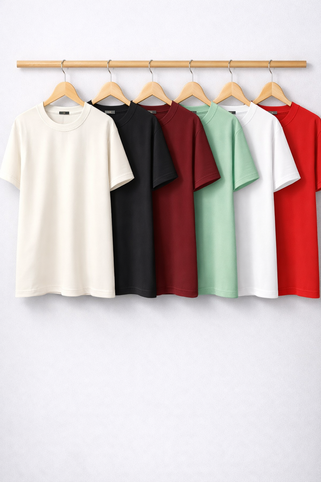 Pack Of 3 Plain tshirts > (Maroon, Off-white, Black)