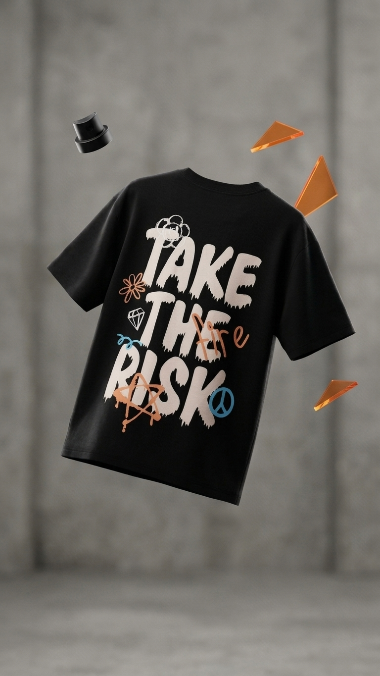 Crazybee<> Black T-shrit - Take Risk