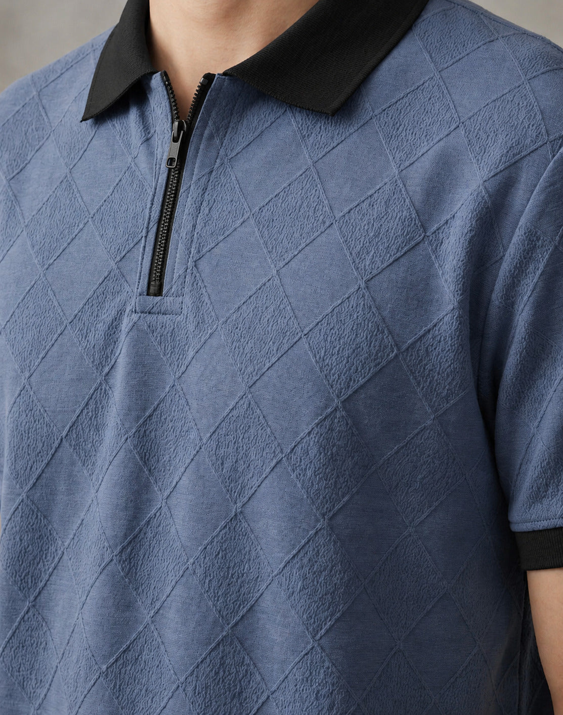 Zipper_Diamond_Blue/Black_Polo